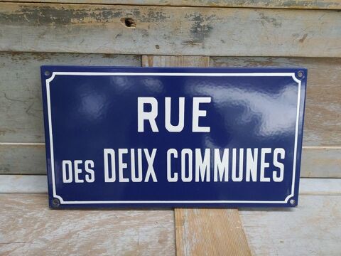 Ancienne Plaque Émaillée Rue des Deux Communes 65 Loches (37)