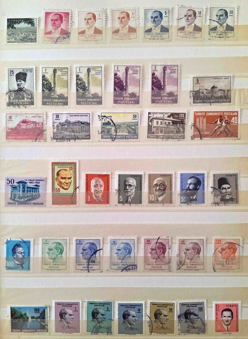 S&eacute;rie de timbres de collection de Turquie 