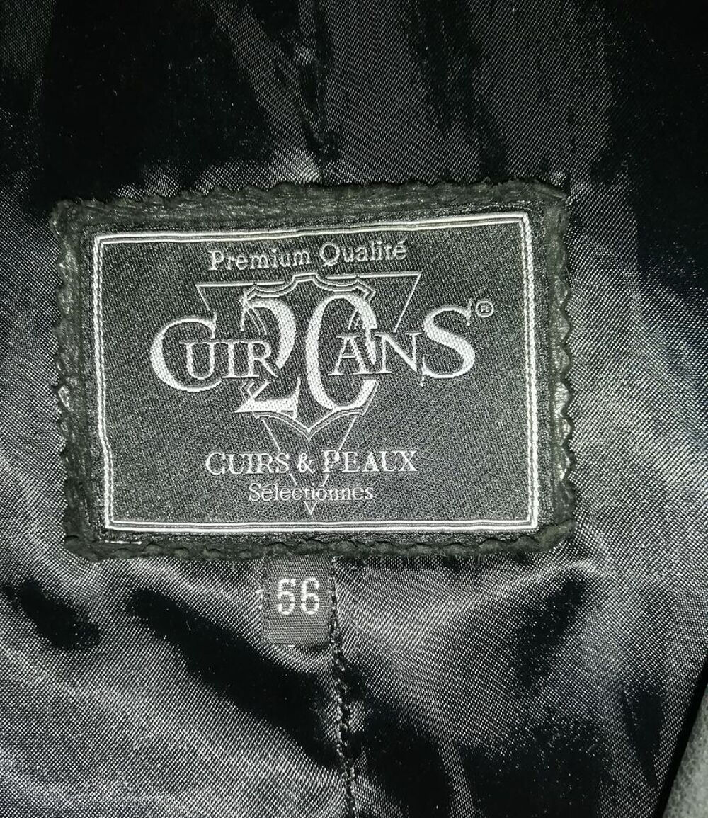 Manteau / Veste cuir 3/4 Homme taille XL Vêtements