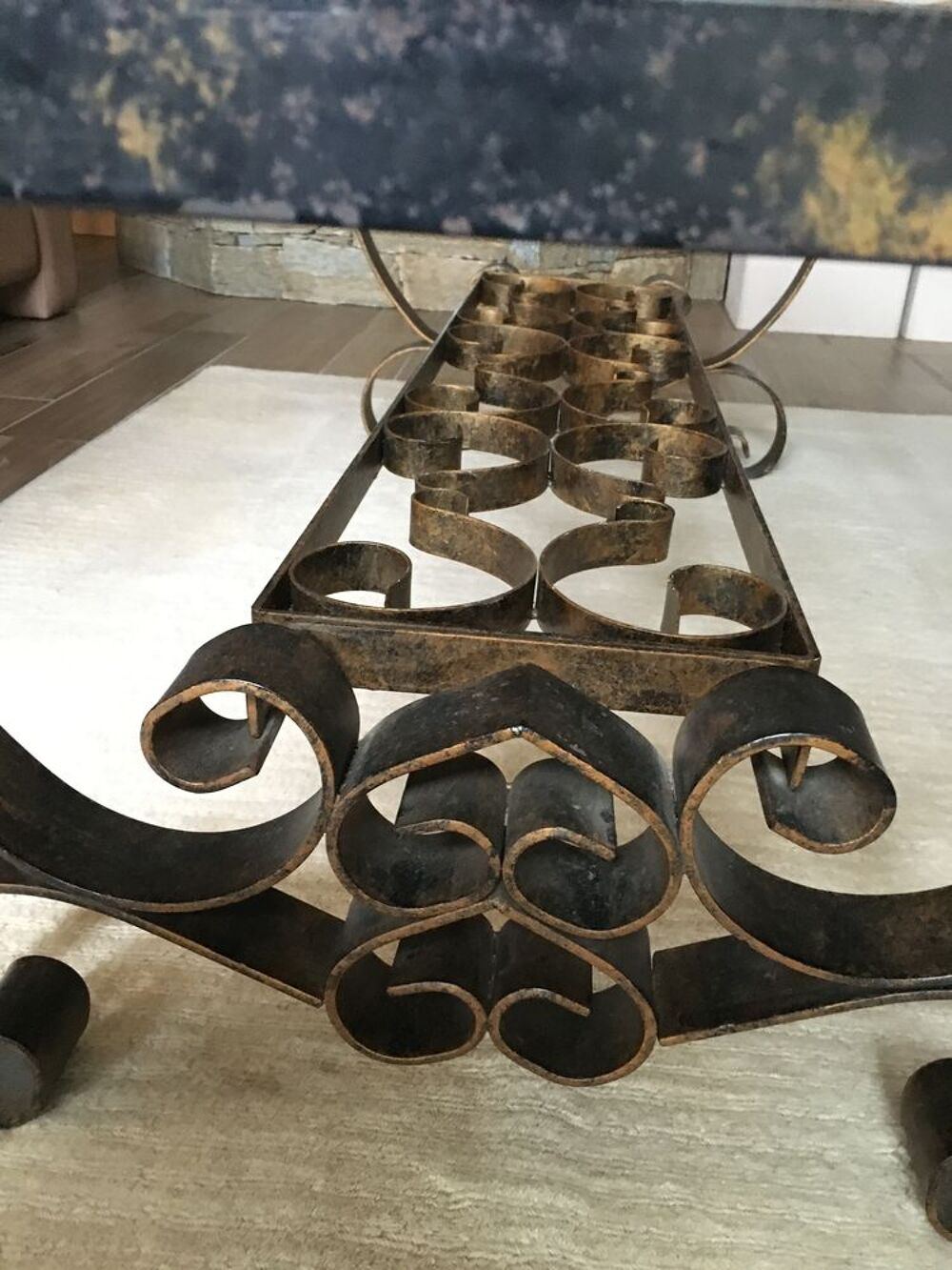 Table basse verre et fer forg&eacute; Meubles