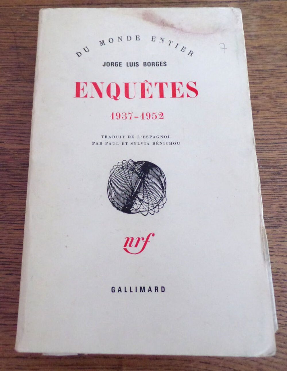 Enqu&ecirc;tes 1937-1952 Jorge Luis Borges Gallimard nrf 1978 Livres et BD