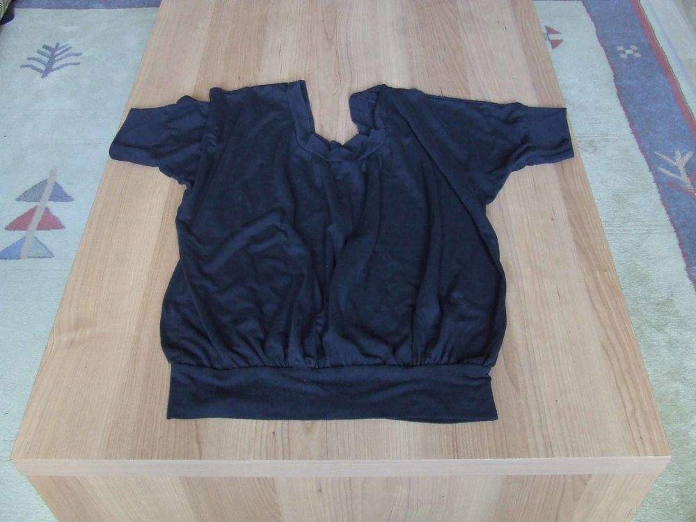 Tee-shirt col bateau, noir, T. 38 40 (M) TBE Vêtements