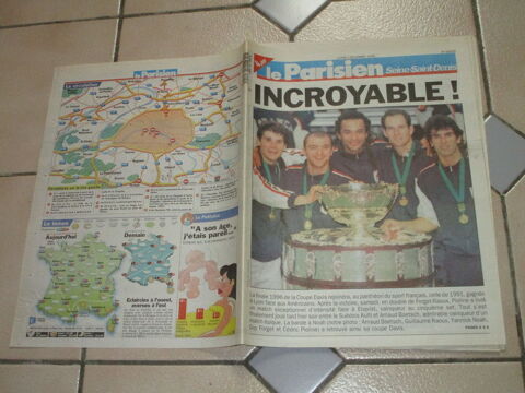  JOURNAL 1996 FRANCE GAGNE COUPE DAVIS  NOAH-FORGET-PIOLINE 15 Villepinte (93)