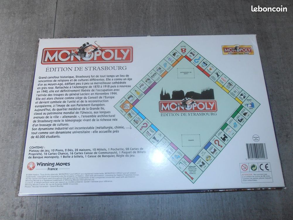 Monopoly Strasbourg complet et en tr&egrave;s bon &eacute;tat. Jeux / jouets