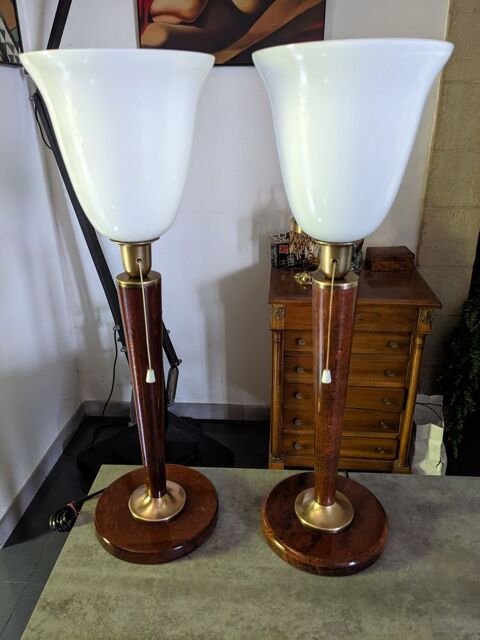 PAIRE DE 2 LAMPES de bureau STYLE MAZDA UNILUX art d�co vint 260 Marseille 13 (13)