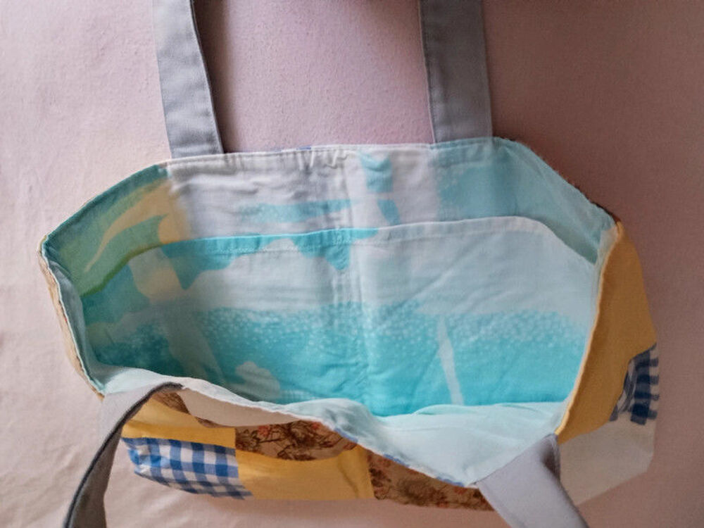 Sac patchwork fleurs et carreaux fait main Maroquinerie
