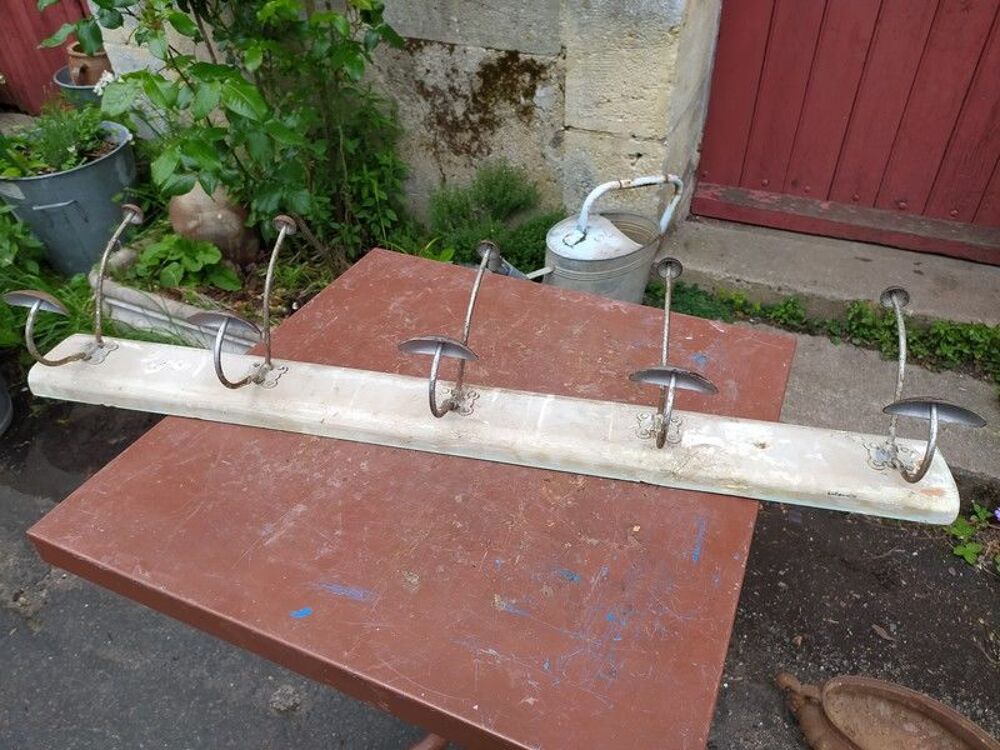 Ancien Porte Manteau Bois et M&eacute;tal 5 Pat&egrave;res 1900 Meubles