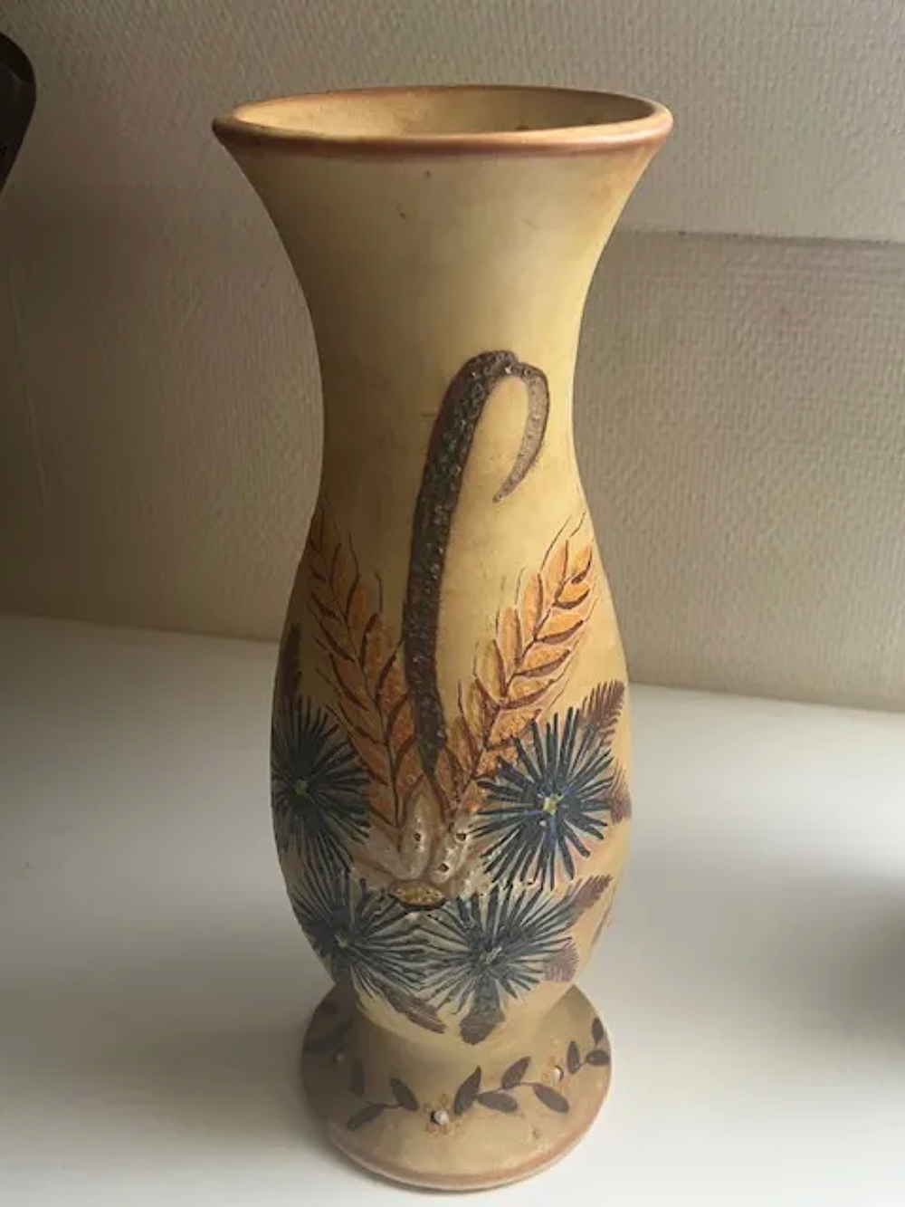 Beau vase sign&eacute; Vallauris Décoration