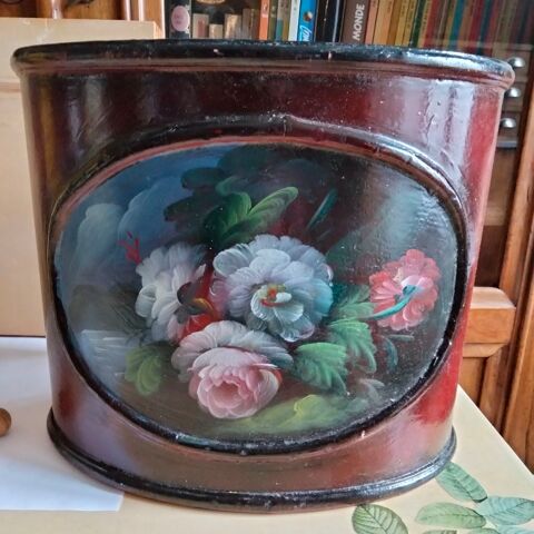 Corbeille � papier en bois peint. 20 Vierzon (18)