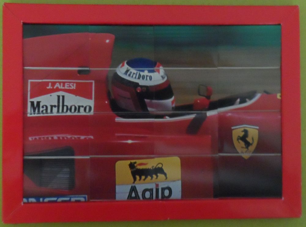 Ferrari Jean Alesi au volant puzzle de 16boites d'allumettes 