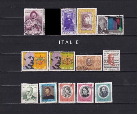 13 timbres d'ITALIE sur les PERSONNALITES 1 Les glisottes-et-Chalaures (33)
