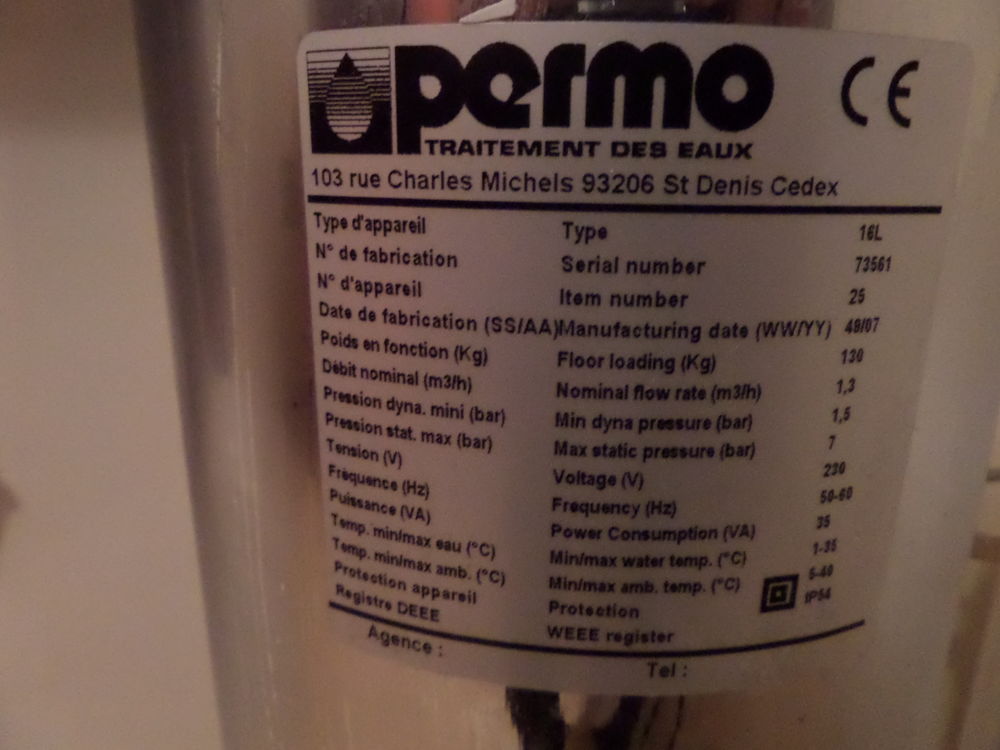 ADOUCISSEUR D'EAU AUTOMATIQUE "PERMO DATA 7" Bricolage
