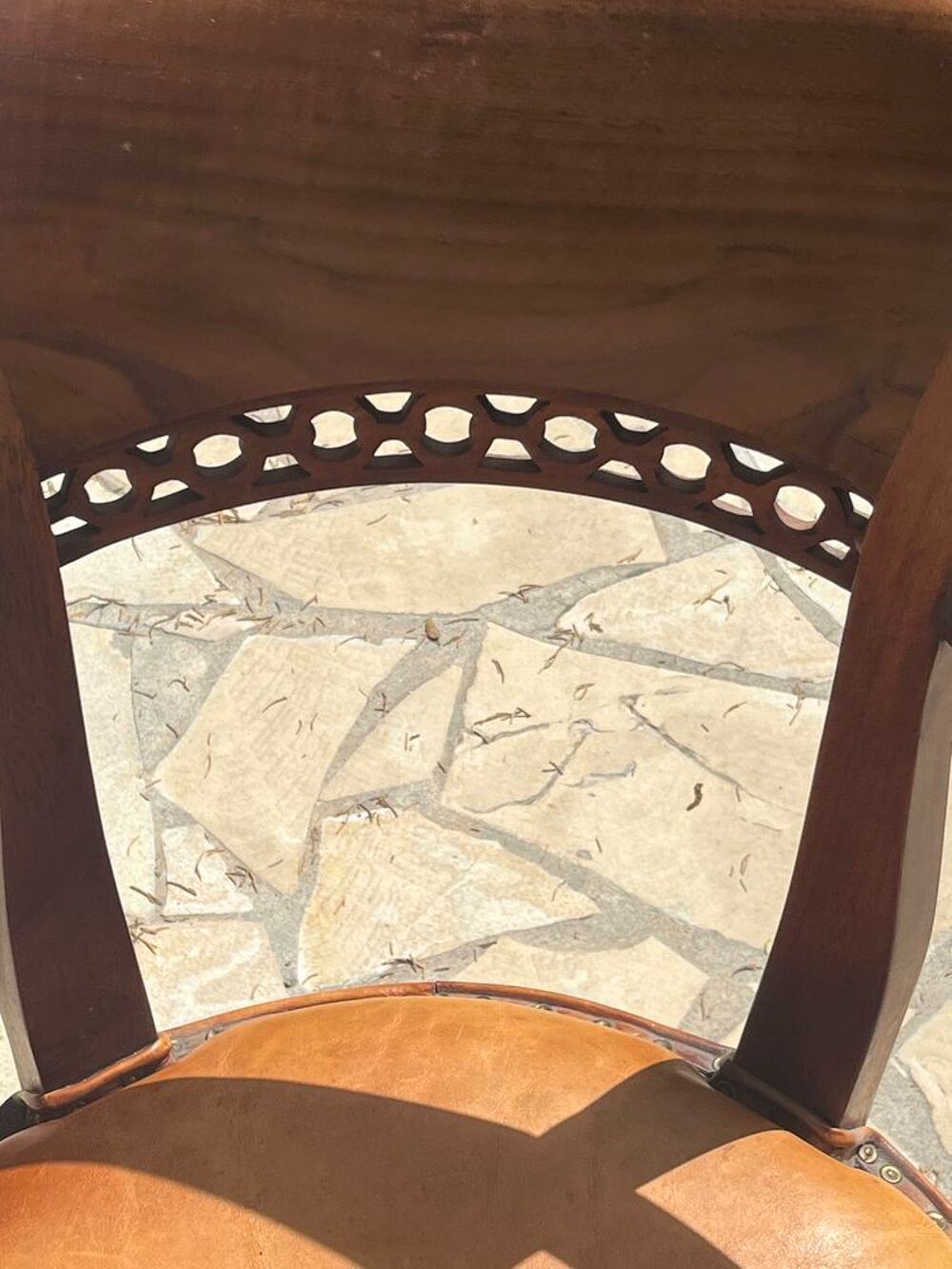 fauteuil de bureau bois massif et cuir Meubles