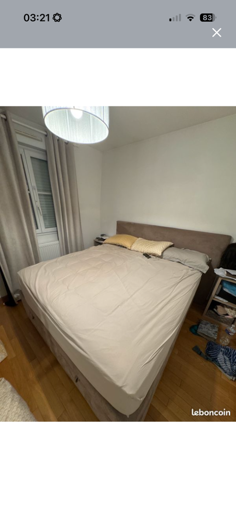 Lit avec matelas et tête de lit tissu 650 Chennevières-sur-Marne (94)
