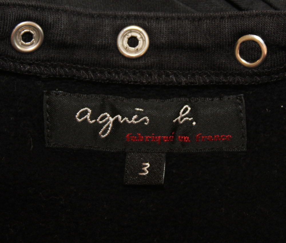 Sweat pressions noir AGNES B - T.3 ou T.38 Fr Vêtements