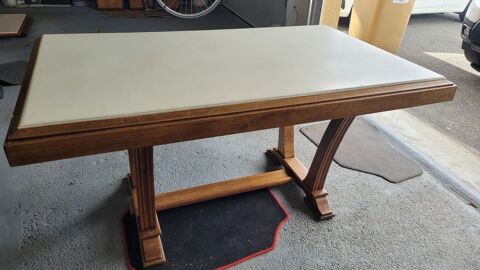TABLE ANCIENNE BOIS RELOOKEE 50 loie (90)