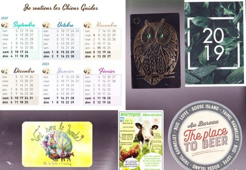 13 mini-calendriers/agenda 1984  2022 + cartes visite... 3 Ervy-le-Chtel (10)