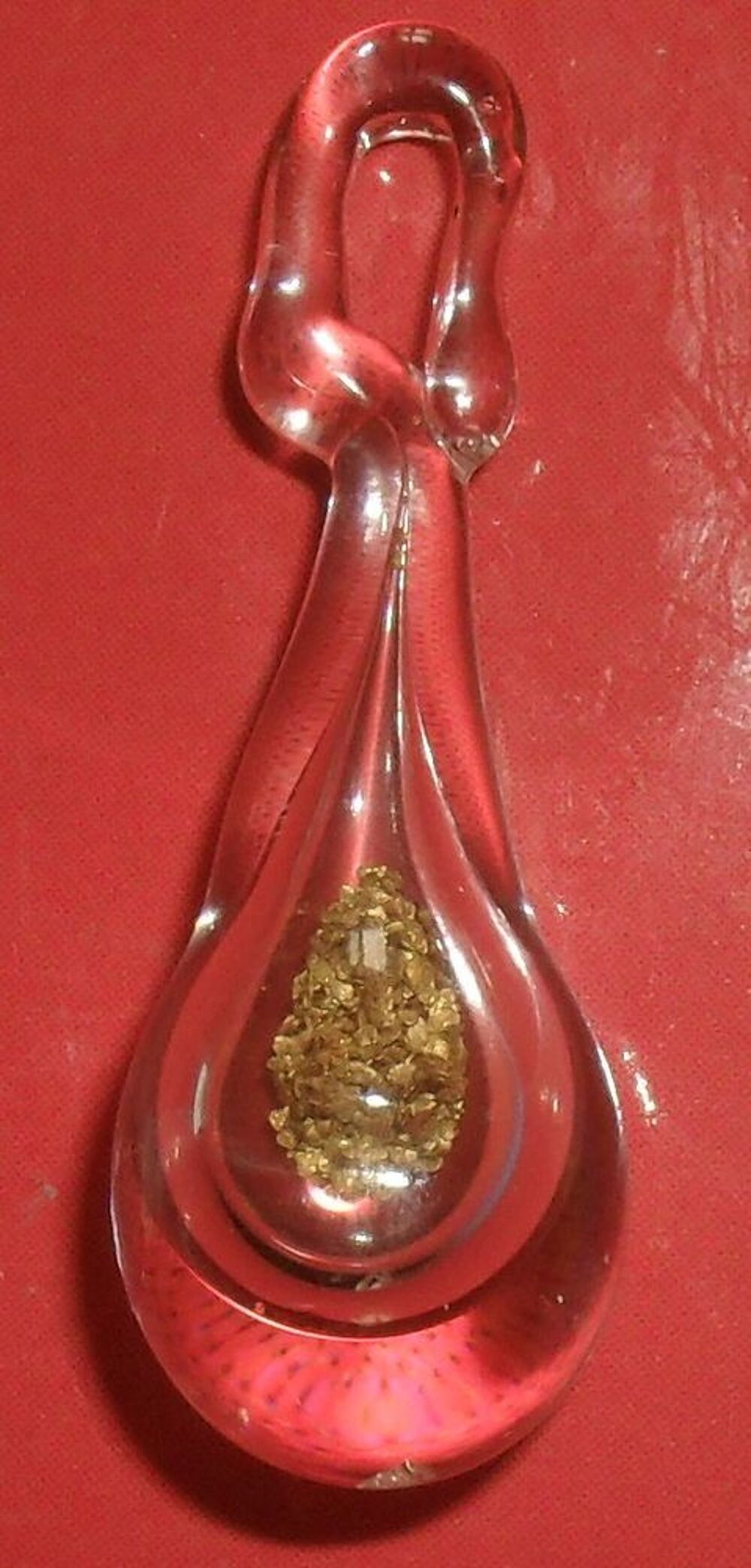 Pendentif en verre avec paillettes d'Or Bijoux et montres