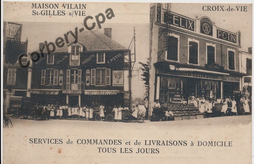 CPA SAINT GILLES CROIX DE VIE Commerce F&eacute;lix Potin 