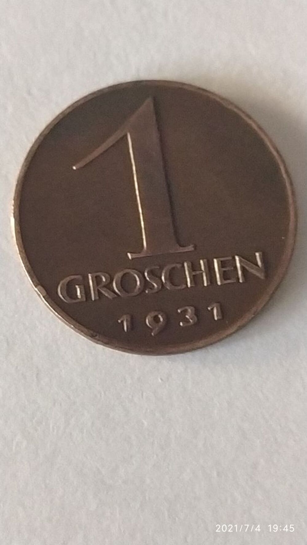 1 groschen Autriche 1931 