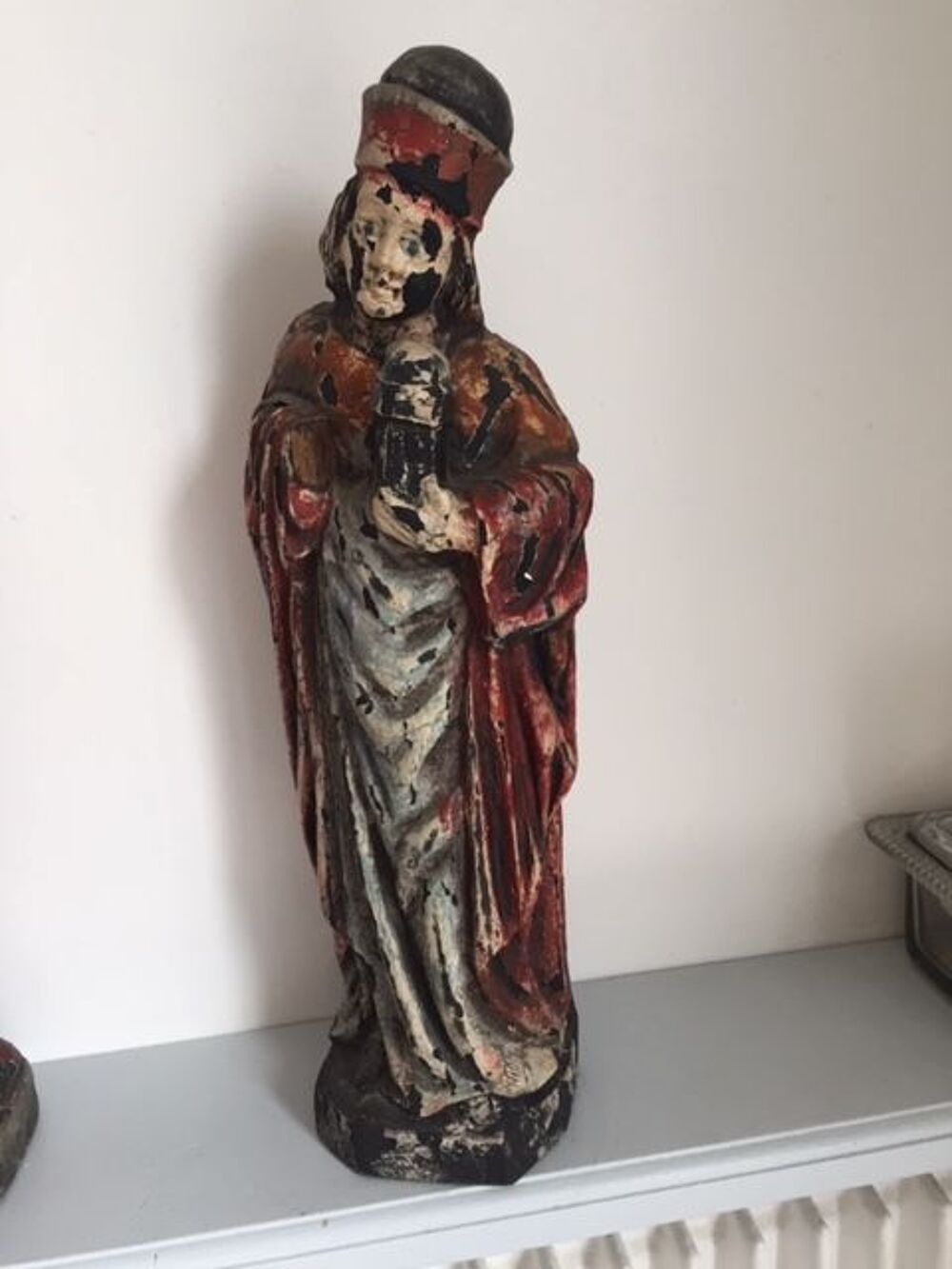 Statuettes religieuses bois polychrome 