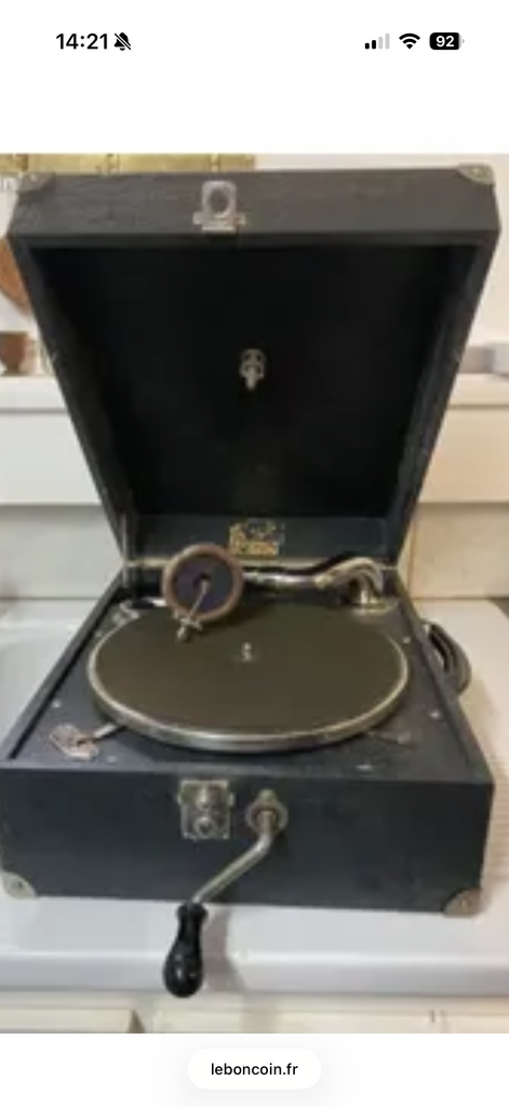 Gramophone path&eacute; mod&egrave;le diamant CD et vinyles