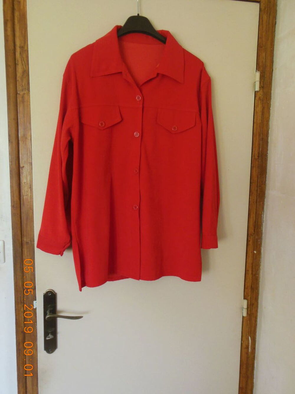 veste rouge manches longues Vêtements