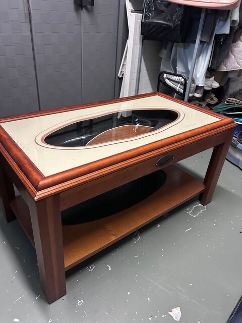 Table basse en bois avec plateau vitr� ? �l�gante et robuste 130 La Rochelle (17)