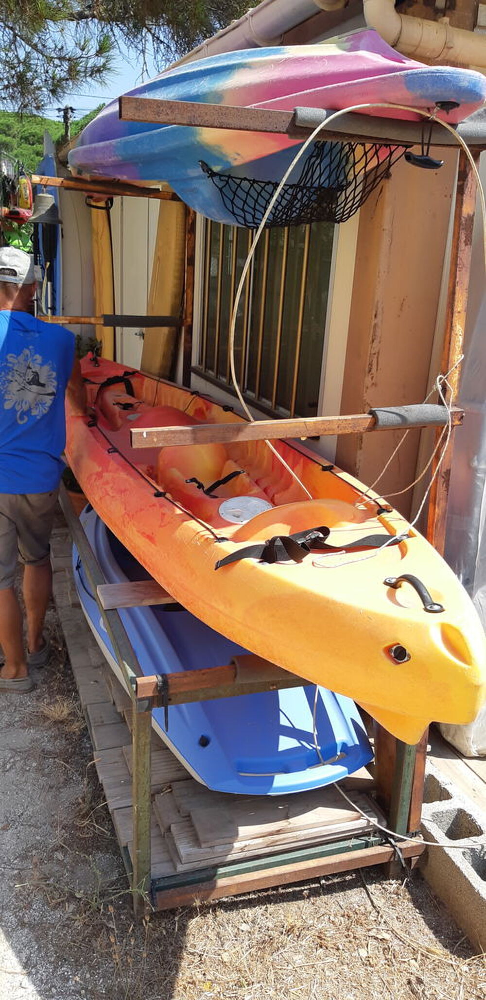 Cano&eacute; Tribord rigide 2 places adultes+1 enfant Sports