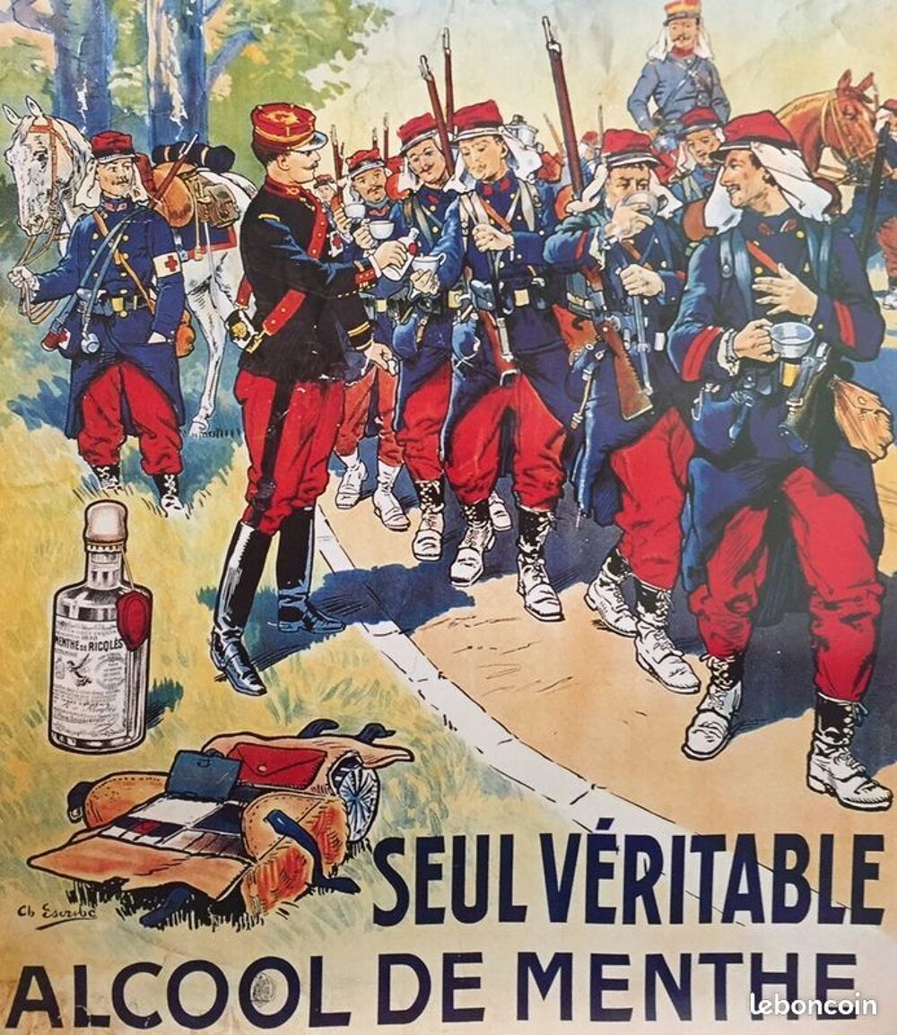 Affiche reclame RICQLES menthe affiche vintage publicitaire 