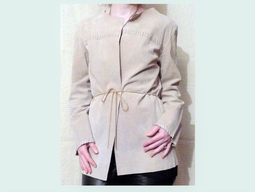 Veste en Daim Beige en 100% Croute de Porc- R&eacute;f&eacute;rences Vêtements