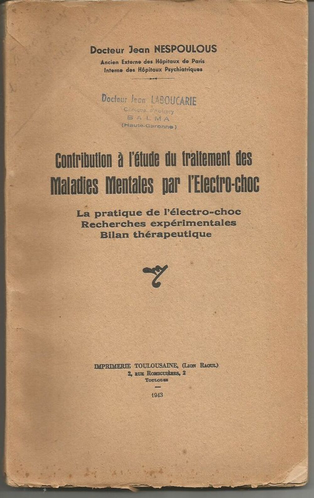 Contribution &agrave; l'&eacute;tude du traitement des maladies mentales Livres et BD