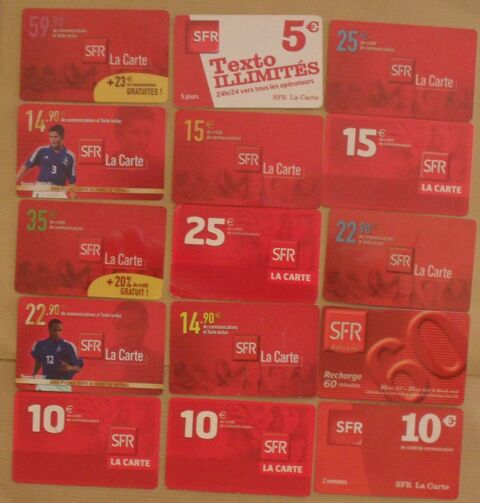 Lot de 15 cartes t�l�phoniques  SFR. 17 Montreuil (93)
