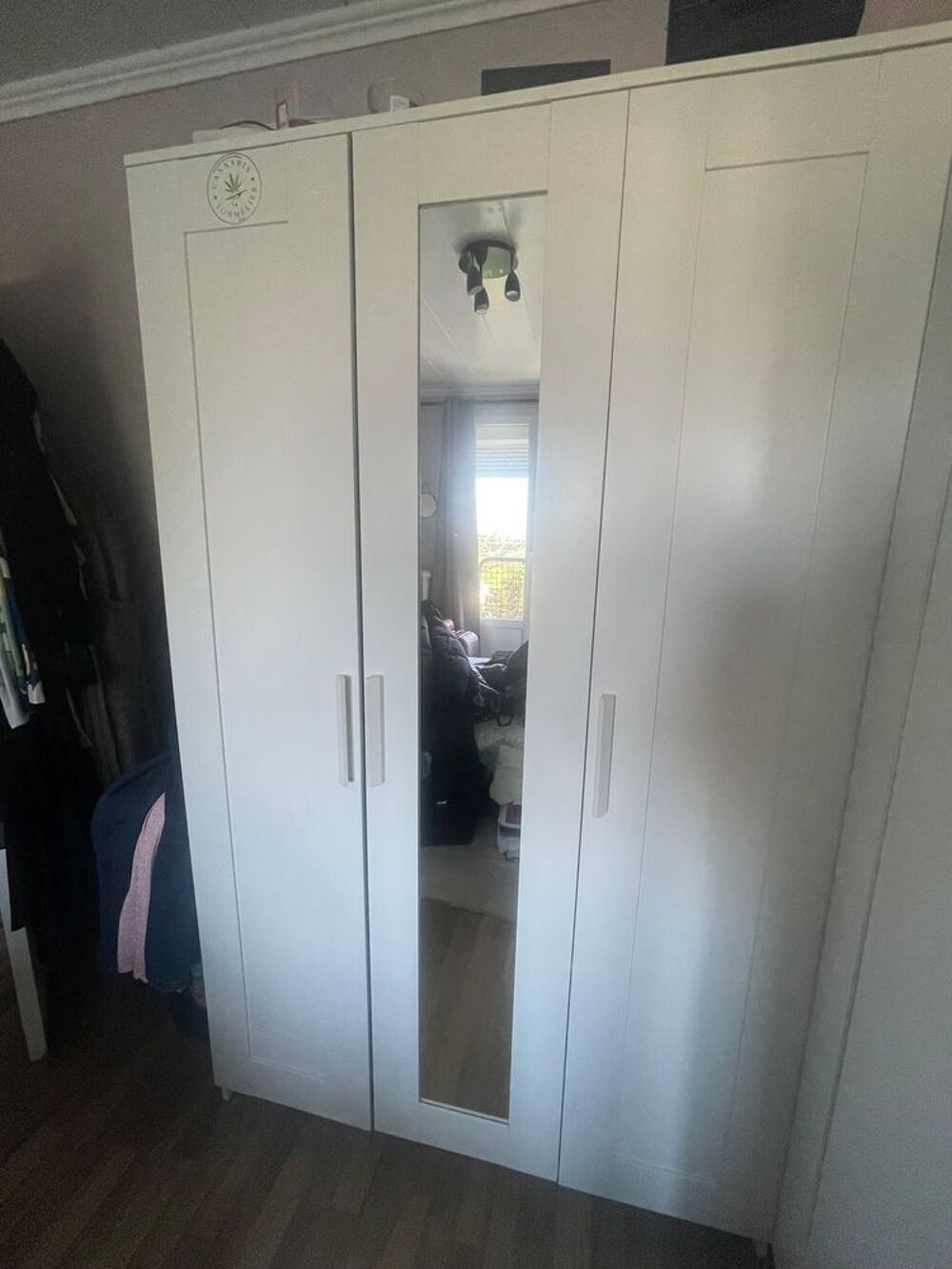 Armoire IKEA BRIMNES 3 portes blanc 117x190 cm ? Tr&eacute;s Bon &eacute;t Meubles