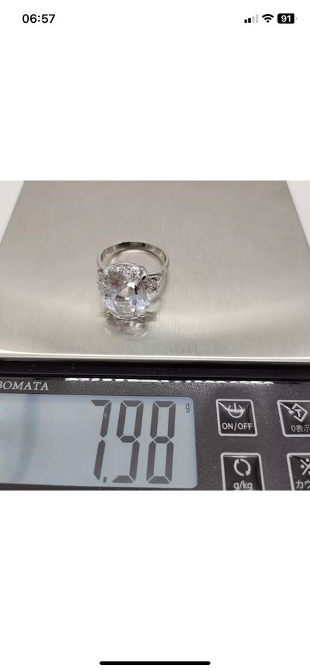 bague platine Kunzite diamants Bijoux et montres