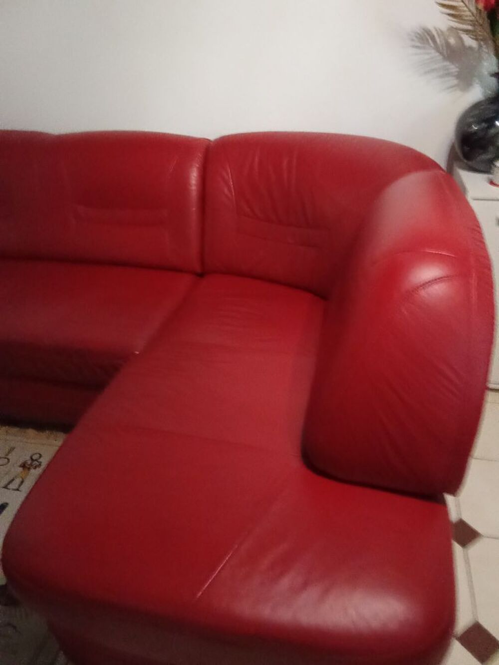 Canap&eacute; d'angle convertible en cuir v&eacute;ritable Meubles