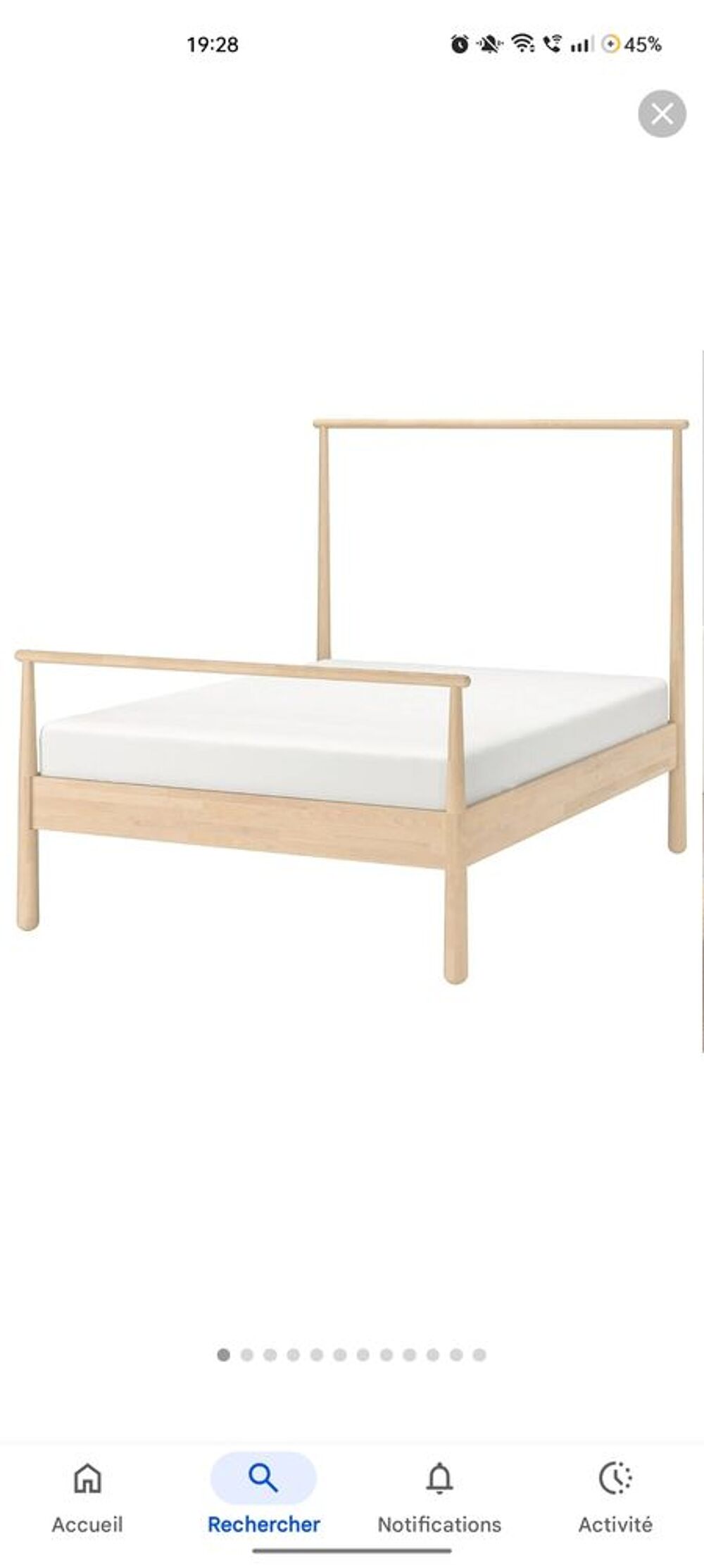 Lit Double IKEA Gjora en Bois avec Sommier &agrave; Lattes 160x200 Meubles