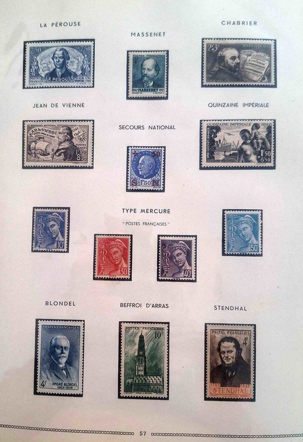 S&eacute;rie de timbres de collection de France G07 