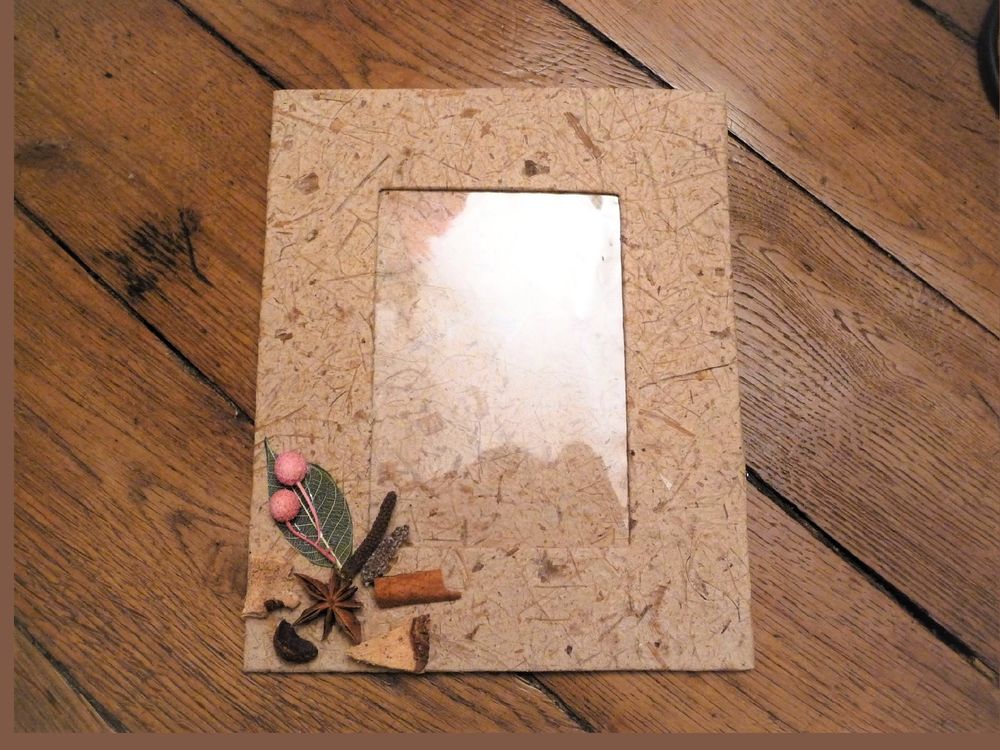 Cadre Photo 16,5*20cm Fibre Naturelle Beige/Marron-Carrefour Décoration