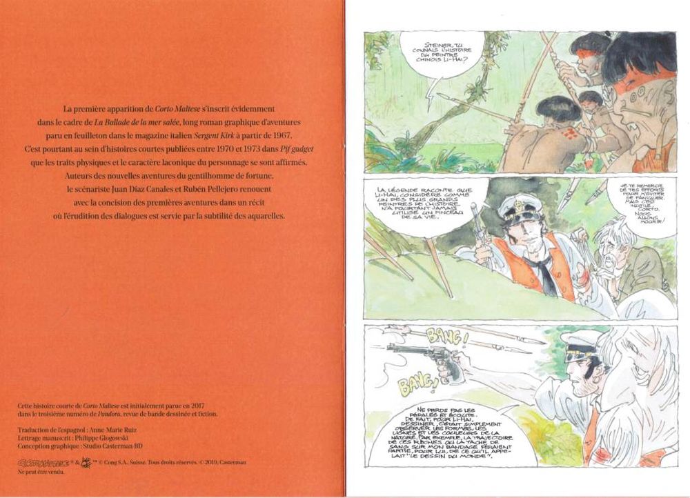 Corto Malt&egrave;se # Cuento Chino d'apr&egrave;s Hugo Pratt (2019) Livres et BD