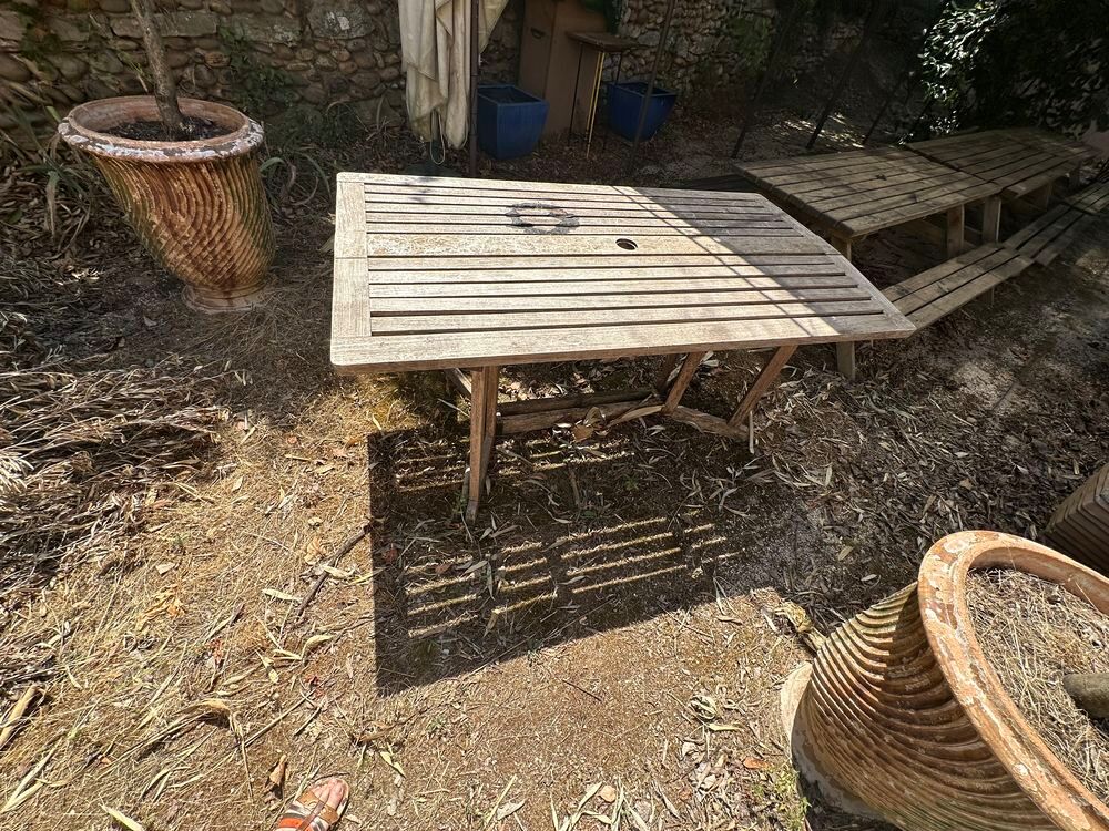 Table jardin pliante bois Jardin
