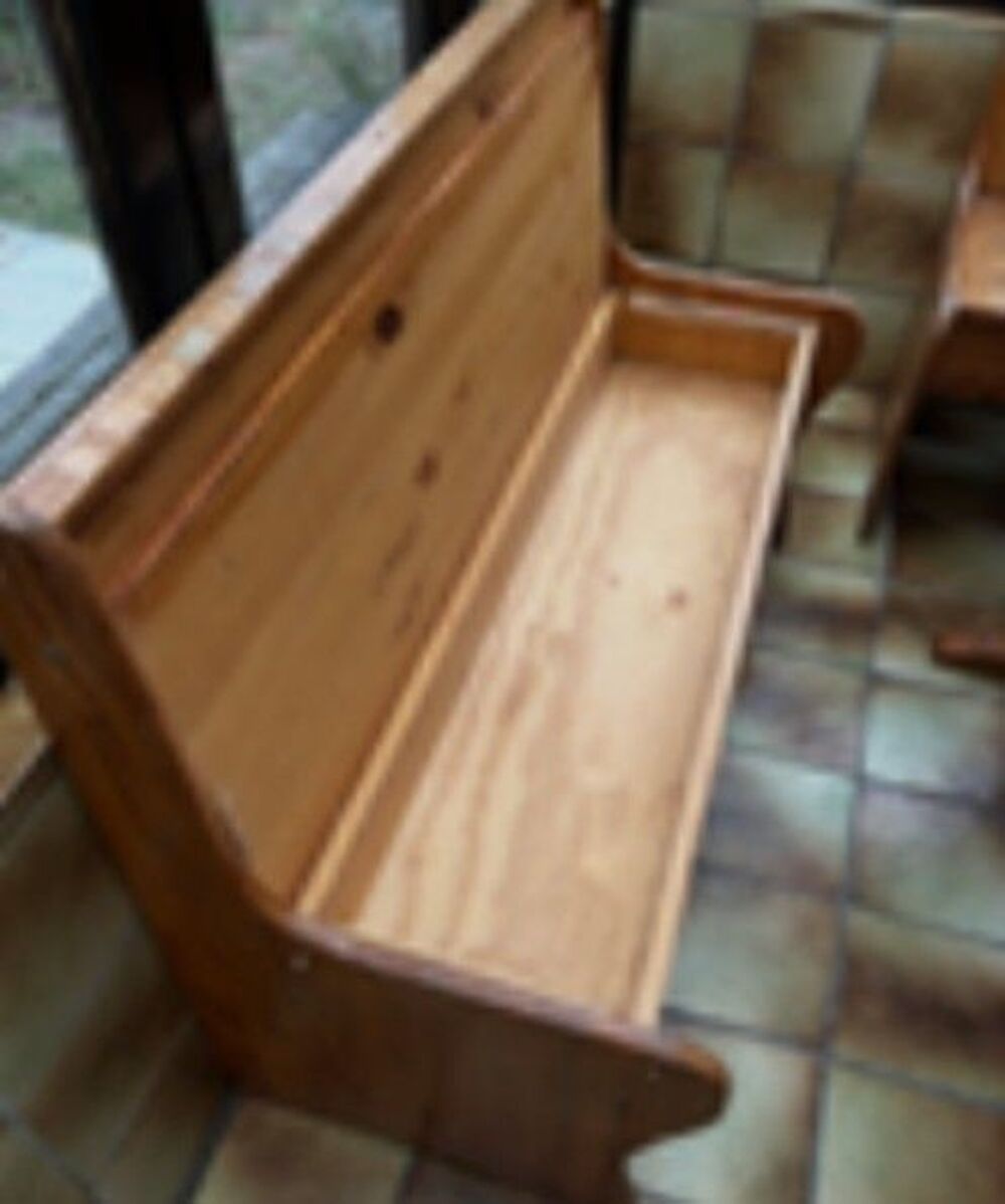 Table bois, 2bancs avec rangement et dossier, 2 bancs simple Meubles
