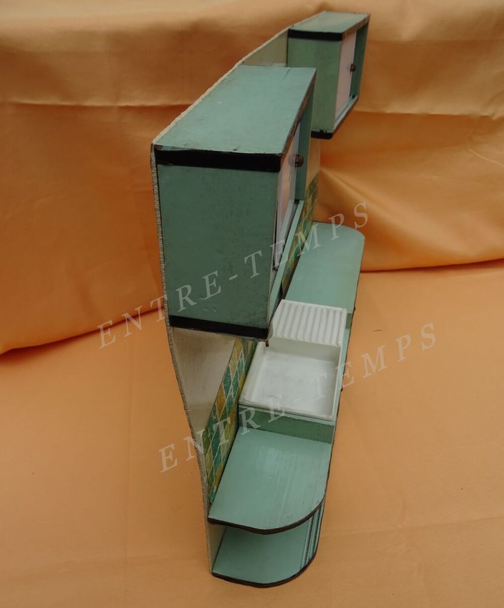 ANCIENNE CUISINE DINETTE BOIS &amp; ISOREL ANN&Eacute;E 1950-60 Jeux / jouets