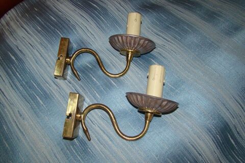 Paire d'appliques en verre opalescent - vintage ann�es 1970  50 Gargenville (78)