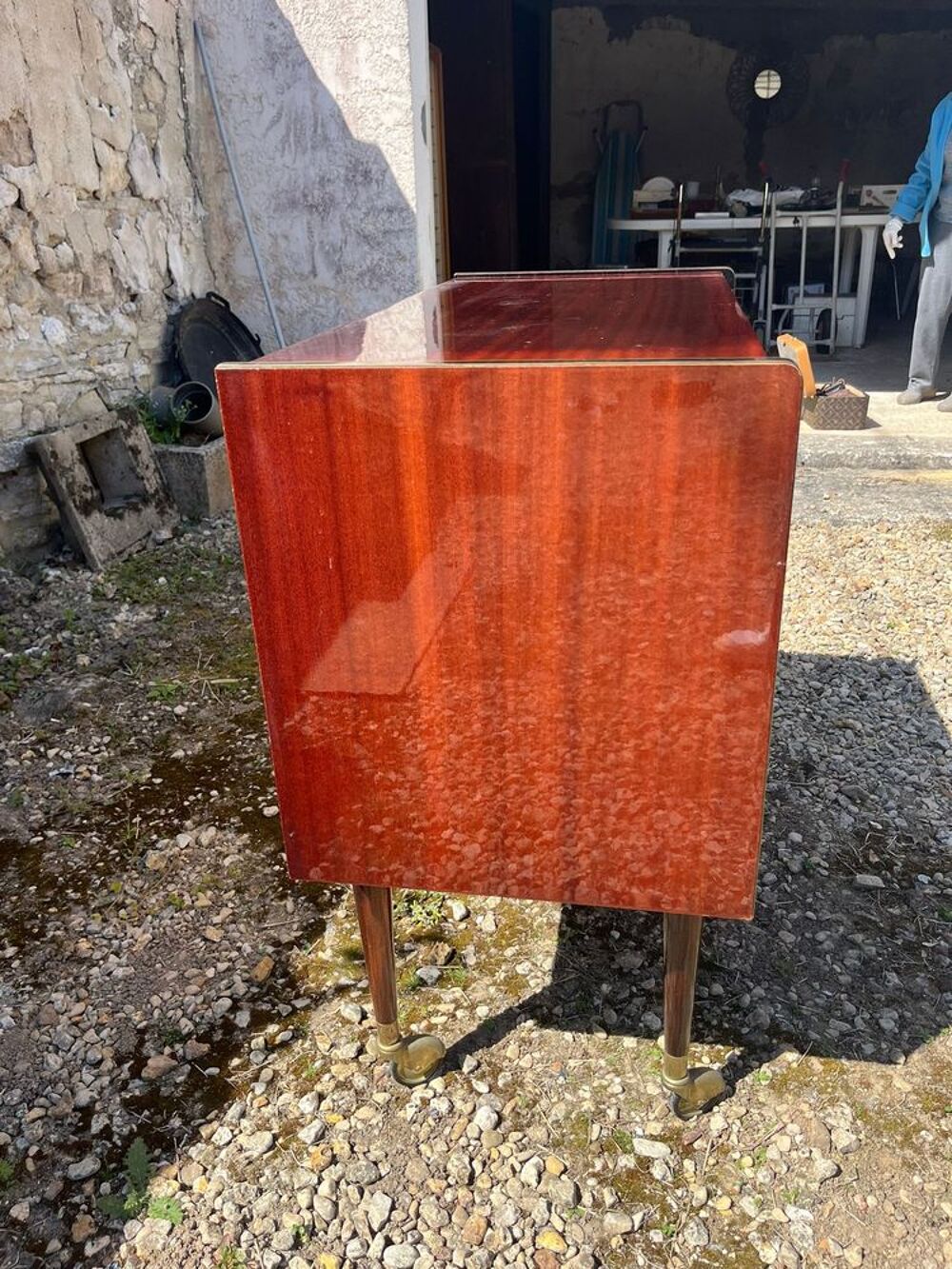 Meuble bar vintage en bois verni Meubles