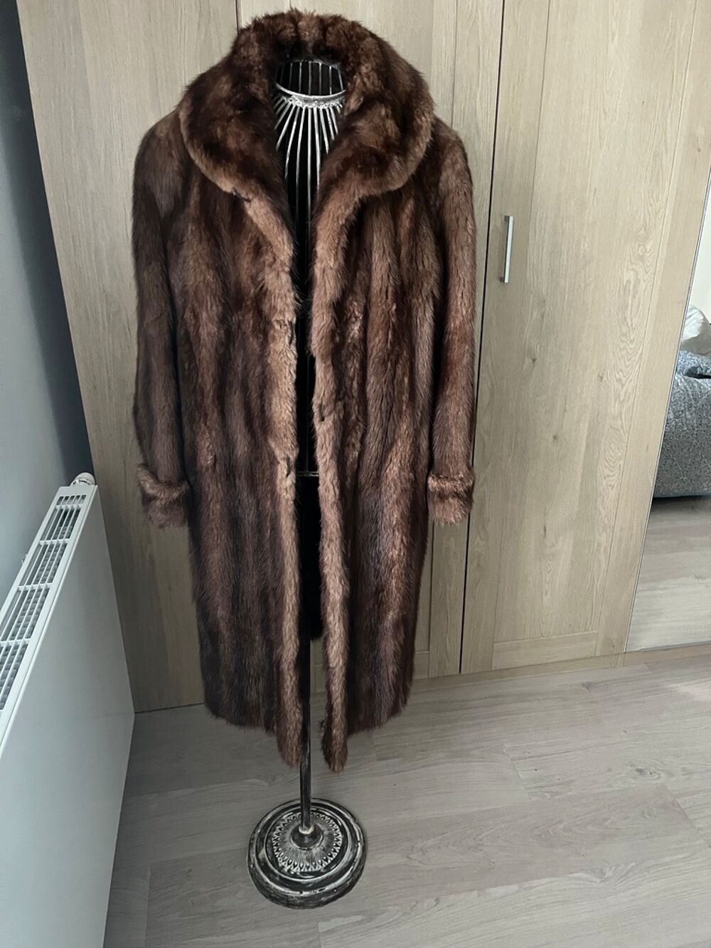 Manteau en Fourrure Marron &Eacute;l&eacute;gant Vêtements