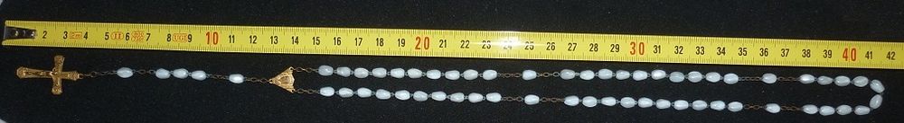 CHAPELET de premi&egrave;re COMMUNION vintage perles grains de riz Bijoux et montres