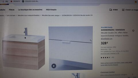 ensemble lavabo et meuble sans robinetterie Ikea neuf
120 Brunoy (91)