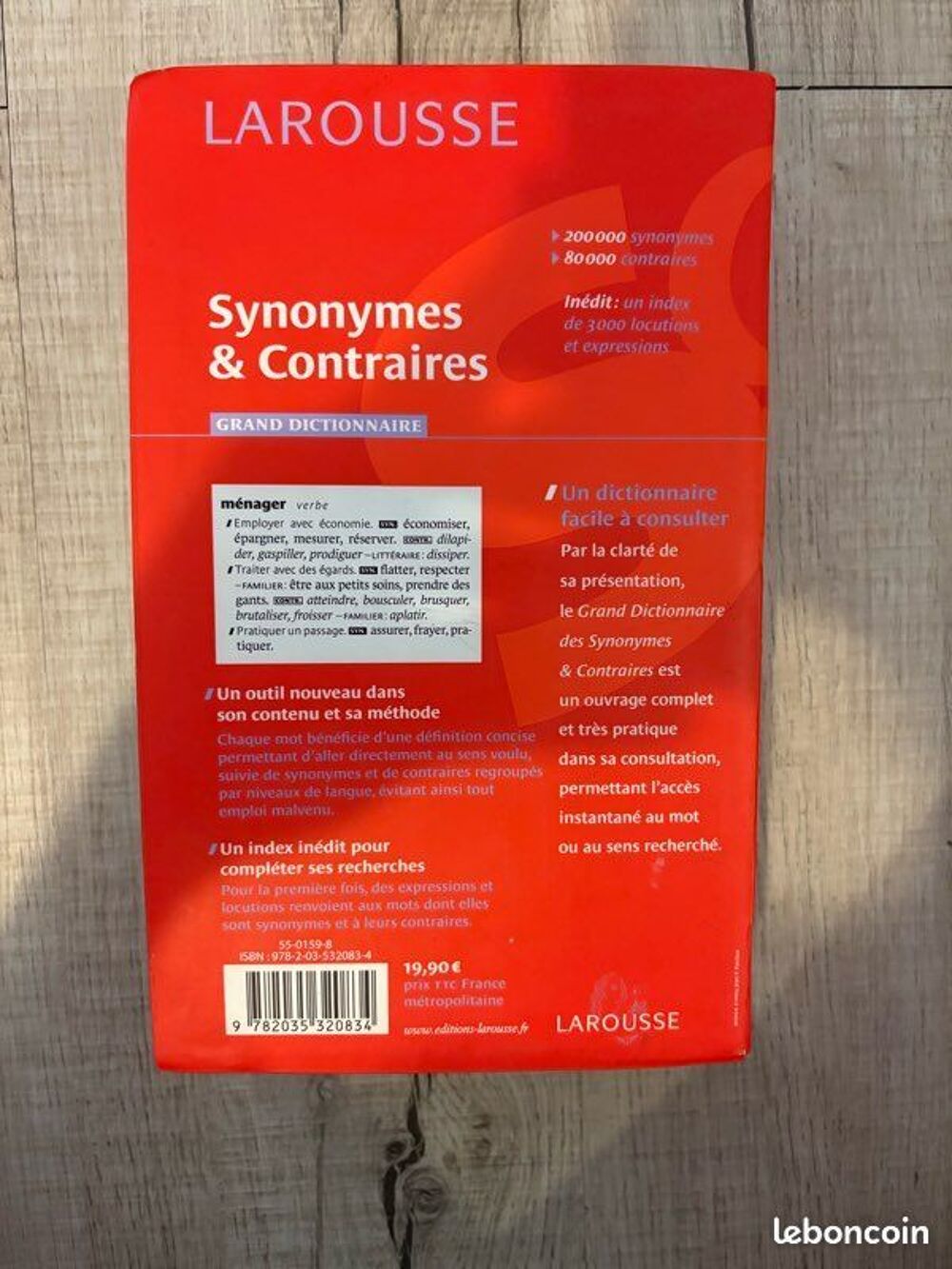 Grand dictionnaire Larousse Synonymes et Contraires Livres et BD