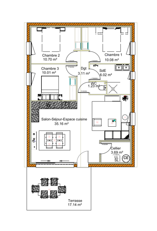  Maison � vendre 4 pi�ces 80 m�